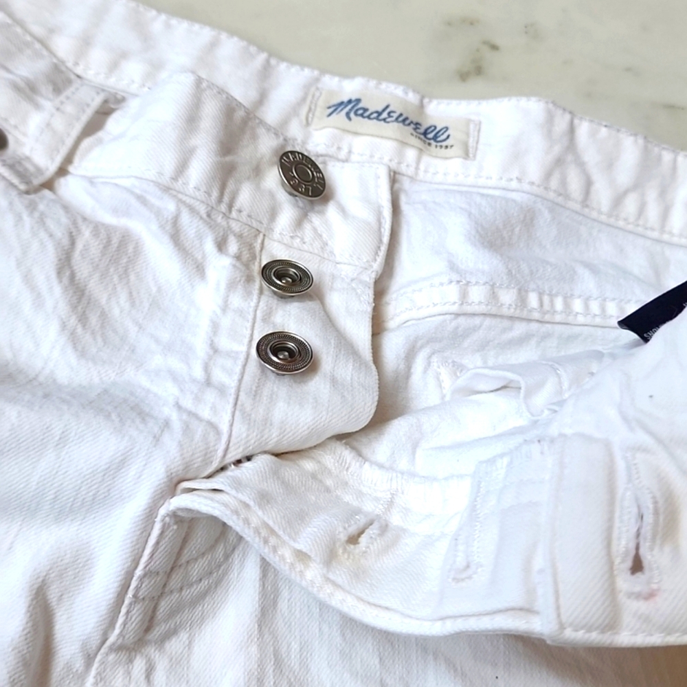 Madewell high waist cuffed white shorts Size 28 - Picture 10 of 15